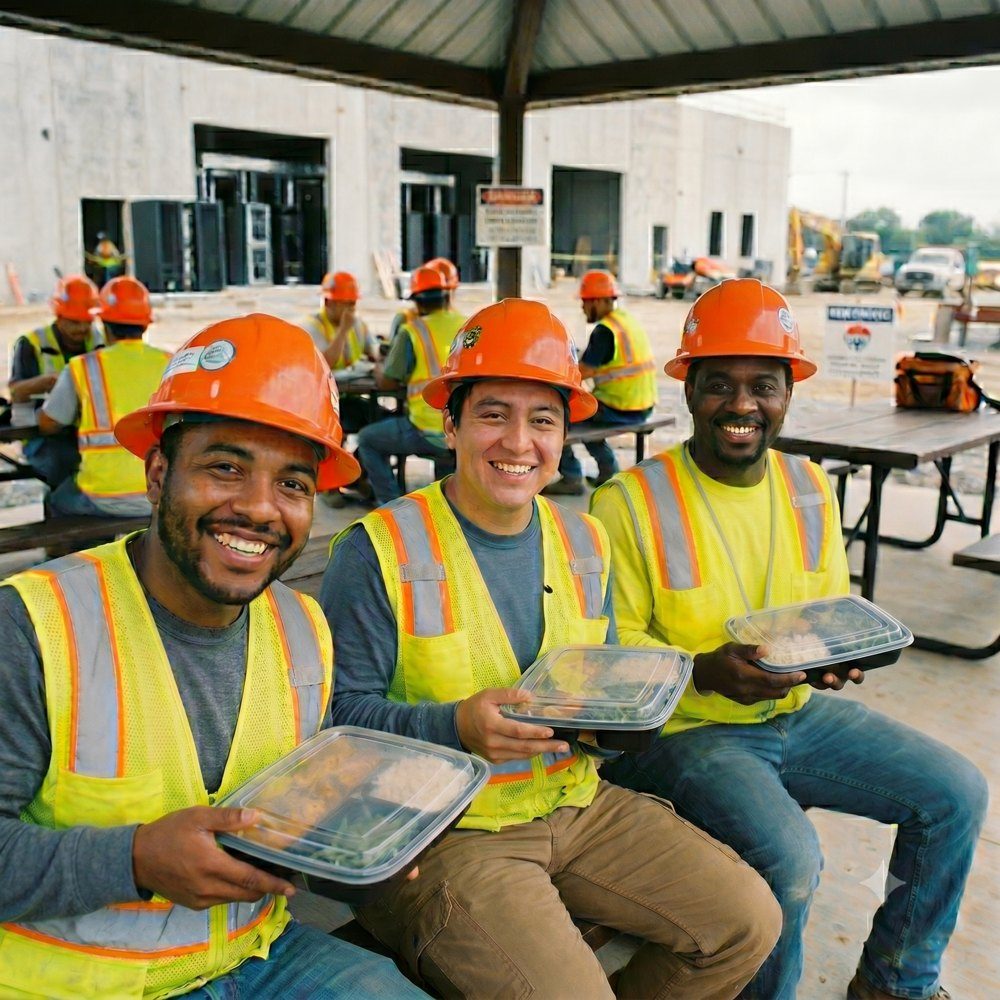 Construction crews with chef-prepared meals