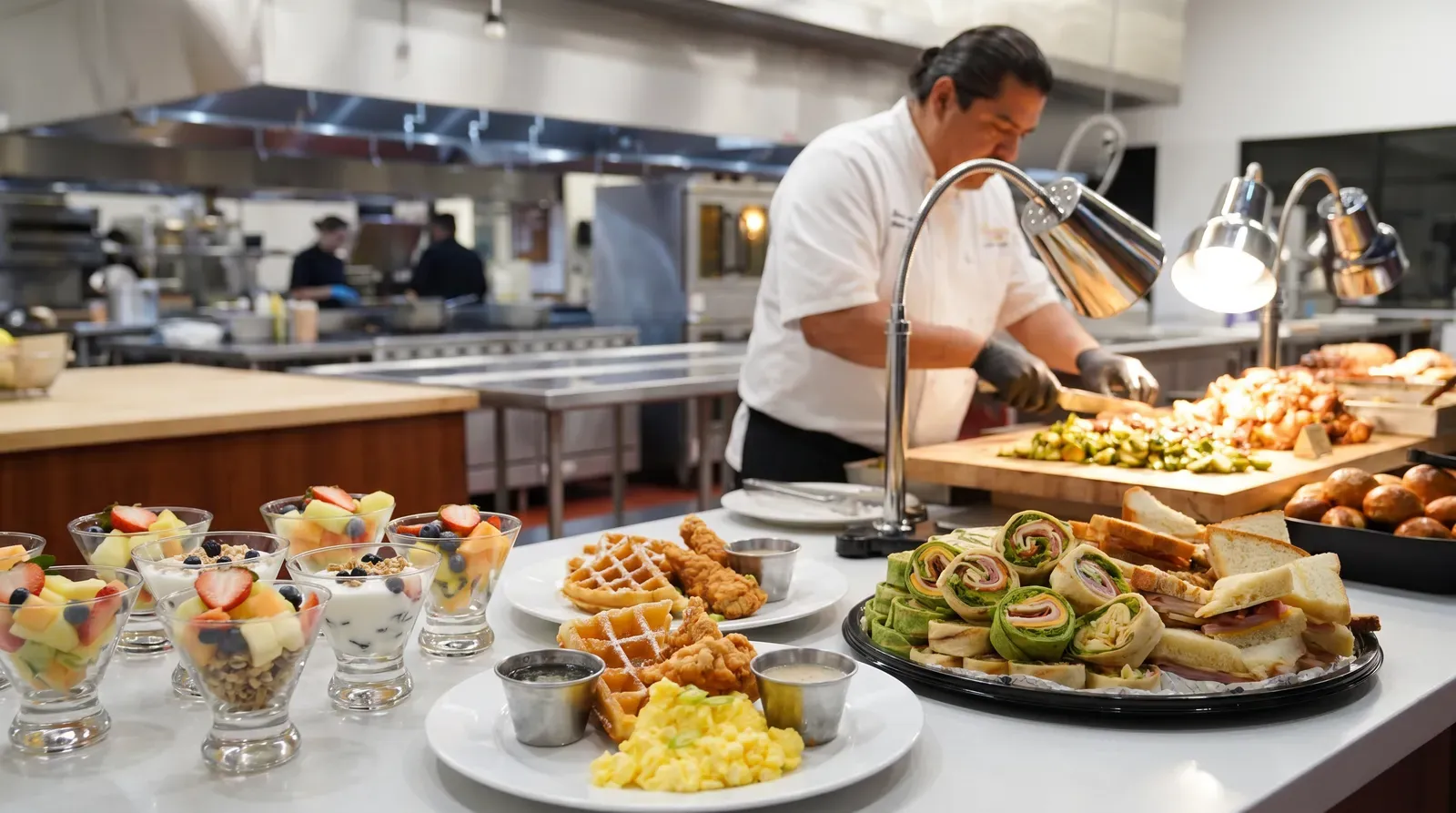 Chef plating a chef-led meal